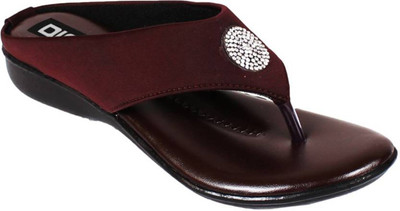 Dicy Dicy Casual Flat Women Casual(Maroon , 40)