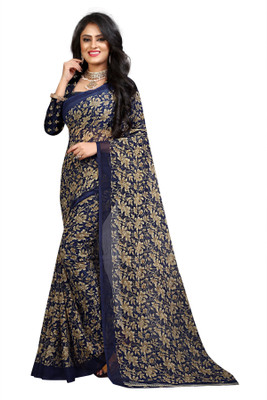 Vimalnath Synthetics Printed Daily Wear Georgette Saree(Blue)