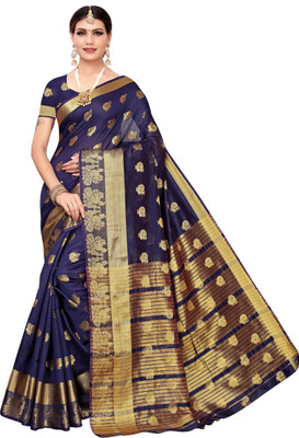 Pisara Woven Kanjivaram Poly Chanderi Saree(Blue) Pisara Woven Kanjivaram Poly Chanderi Saree(Blue)