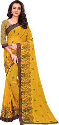 Vimalnath Synthetics Paisley Bollywood Georgette Saree(Yellow)
