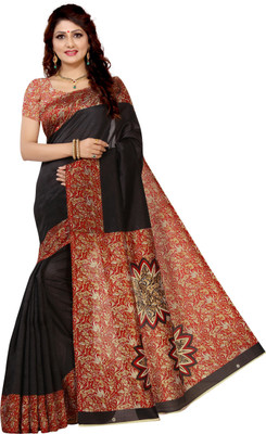 Vimalnath Synthetics Printed Manipuri Art Silk Saree(Black)