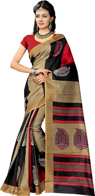 ZAKHRO Printed Bhagalpuri Cotton Silk Saree(Multicolor)