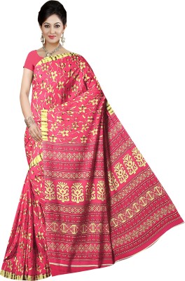 Vivostav Designer Printed Daily Wear Art Silk Saree(Pink)