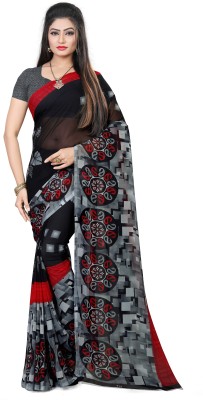 Anand Sarees Printed Daily Wear Georgette Saree(Black)