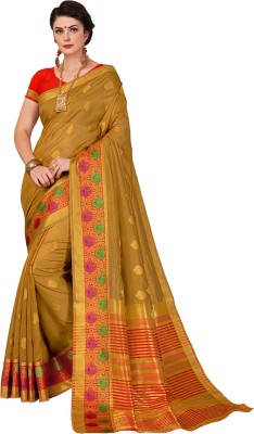 Pisara Woven Bollywood Cotton Silk Saree(Beige)