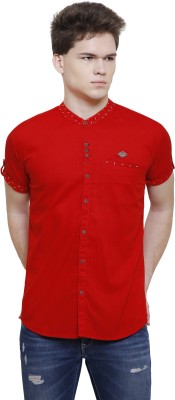 KUONS AVENUE Men Solid Casual Red Shirt