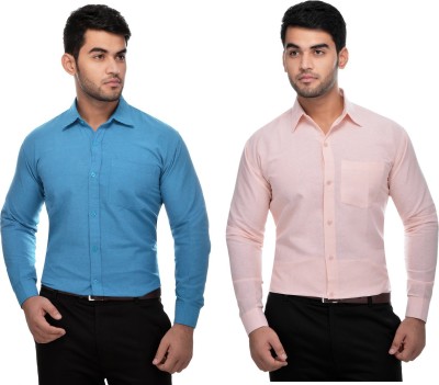 DESHBANDHU KHADI Men Solid Formal Multicolor Shirt(Pack of 2)