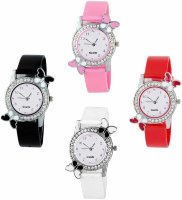 SPLAZOS Diamond Studded Attractive Butterfly Stylish Women Combo Set Of Four Analog Watch  - For Girls