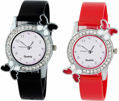 SPLAZOS Diamond Studded Attractive Butterfly Stylish Women Combo Set Of Two Analog Watch  - For Women