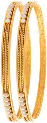 JFL Jewellery for Less Copper Gold-plated Bangle(Pack of 2)