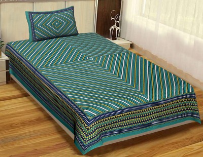 KRISMARTELITE 140 TC Cotton Single Geometric Flat Bedsheet(Pack of 1, Multicolor)