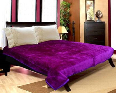 Swikon star Floral Double Mink Blanket for  Heavy Winter(Polyester, Purple)