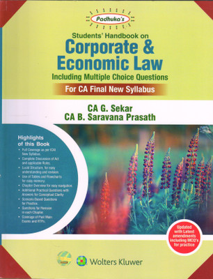 STUDENTS HANDBOOK ON CORPORATE & ECONOMIC LAW INCLUDING MCQ FOR CA FINAL NEW SYLLABUS(ENGLISH, Paperback, CA G. SEKAR)