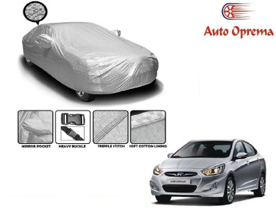 Auto Oprema Car Cover For Hyundai Fluidic Verna (With Mirror Pockets)(Silver)