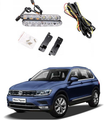 PRTEK Car DRL 6 LED With Turn Indicator Function Daytime Running Lights(2pc, 12V DC) A257 Car Fancy Lights(White, Yellow)