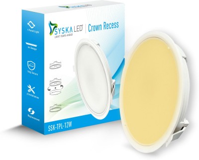 Syska SSK-TPL-12W LED Panel Round Crown 3000K Recessed Ceiling Lamp