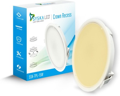 Syska SSK-TPL-15W LED Panel Round Crown 3000K Recessed Ceiling Lamp