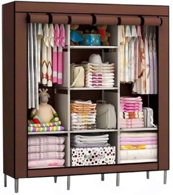 MEZIRE PP Collapsible Wardrobe(Finish Color - Brown, DIY(Do-It-Yourself))