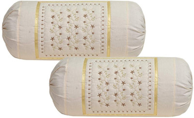 Pahwa handloom house Cotton Bolsters Cover(Pack of 2, 75 cm*38 cm, White)