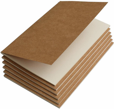 INNAXA A5 Size Ecofriendly Notebook Kraft Brown Soft Cover (210 x 140 mm) -64 Blank Pages A5 Notebook Blank 64 Pages(Brown, Pack of 6)