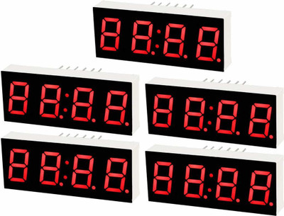 Electrobot 5Pcs Red 4-Bit 7-Segment 0.56" LED Digital Display Tube For DIY or Arduino Timer Counter and Clock Electronic Hobby Kit