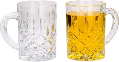AFAST (Pack of 2) E_BeerHub-B2 Glass Set Beer Glass(380 ml, Glass, Clear)