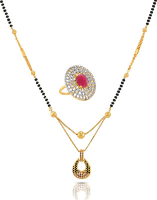 Charms Alloy Gold-plated Gold, Black Jewellery Set(Pack of 1)