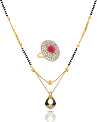 Charms Alloy Gold-plated Gold, White, Black Jewellery Set(Pack of 1)