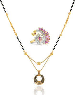 Charms Alloy Gold-plated Gold, White, Pink Jewellery Set(Pack of 1)