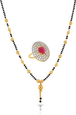 Charms Alloy Gold-plated Gold, Black, Red Jewellery Set(Pack of 1)