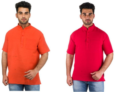 DESHBANDHU KHADI Men Solid Straight Kurta(Multicolor)