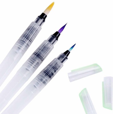 variety 3 Sizes Water Brush Pen for Watercolor Calligraphy Drawing Tool Marker(White)