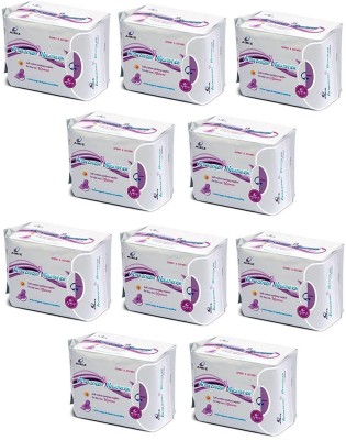 AIRIZ ACTIVE OXYGEN & NEGATIVE ION RELEX SOFT COTTON SANITARY NAPKIN FOR DAY USE - (100 PIECES) Sanitary Pad Sanitary Pad(Pack of 10)