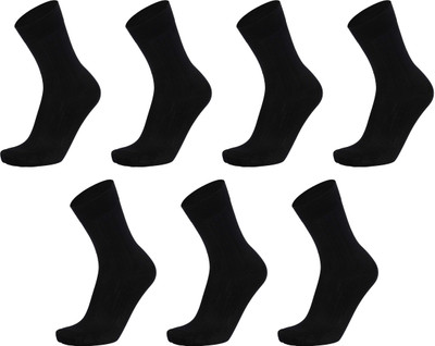 VICINITY Men Solid Mid-Calf/Crew(Pack of 7)