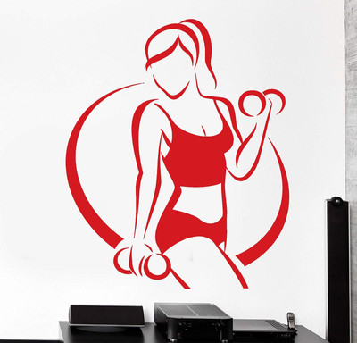 marvellous 60 cm m_girllookinggym Self Adhesive Sticker(Pack of 1)