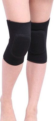 GymWar Adjustable Pro Kabaddi padded Knee Support(Black)