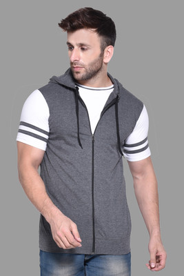 Lawful Casual Printed Men Hooded Neck Grey T-Shirt