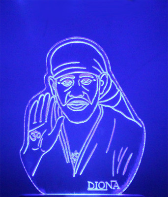 DIONA SAIBABA - SHIRDI 3D MULTICOLOR DIVINE LED NIGHT LAMP Night Lamp(10 cm, White)