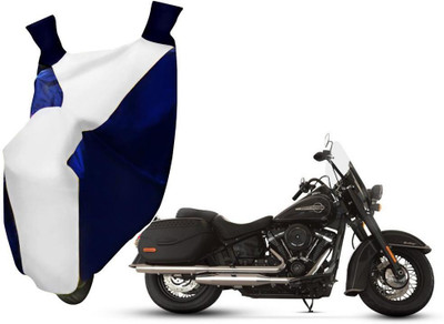 WolkomHome Two Wheeler Cover for Harley Davidson(Blue, White)