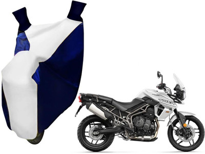 WolkomHome Two Wheeler Cover for Triumph(Trigger, Blue, White)