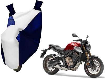 WolkomHome Two Wheeler Cover for Honda(CBR 650F, Blue, White)