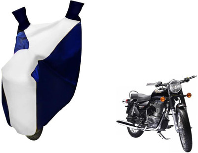 WolkomHome Two Wheeler Cover for Royal Enfield(Electric, Blue, White)