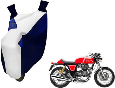 WolkomHome Two Wheeler Cover for Royal Enfield(Continental GT, Blue, White)