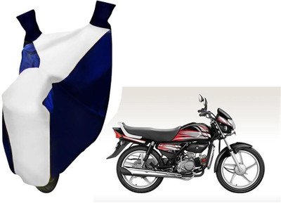 WolkomHome Two Wheeler Cover for Hero(HF, Blue, White)
