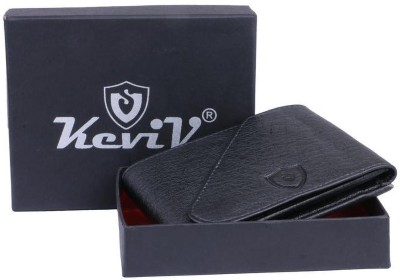 Keviv Men Black Artificial Leather Wallet(7 Card Slots)