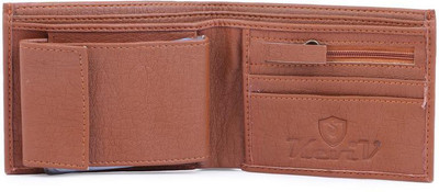 Keviv Men Casual Brown Artificial Leather Wallet(10 Card Slots)