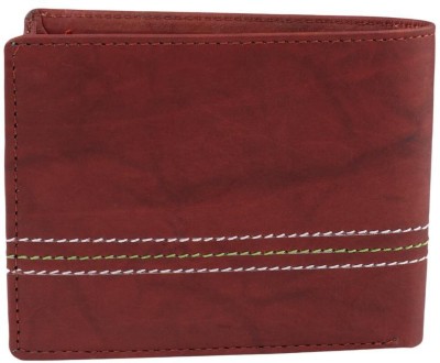 Keviv Men Red Genuine Leather Wallet(10 Card Slots)