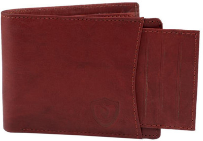 Keviv Men Casual Maroon Genuine Leather Wallet(10 Card Slots)