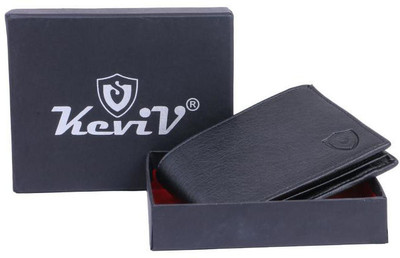 Keviv Men Casual Black Artificial Leather Wallet(7 Card Slots)