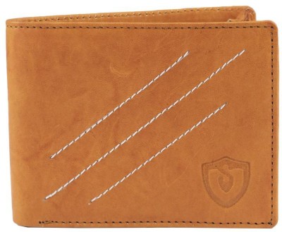 Keviv Men Tan Genuine Leather Wallet(10 Card Slots)